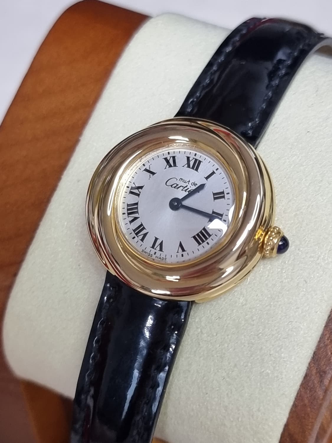 까르띠에 머스트 트리니티 선레이 실버다이얼 디버클 여성시계 99년 상품이미지2