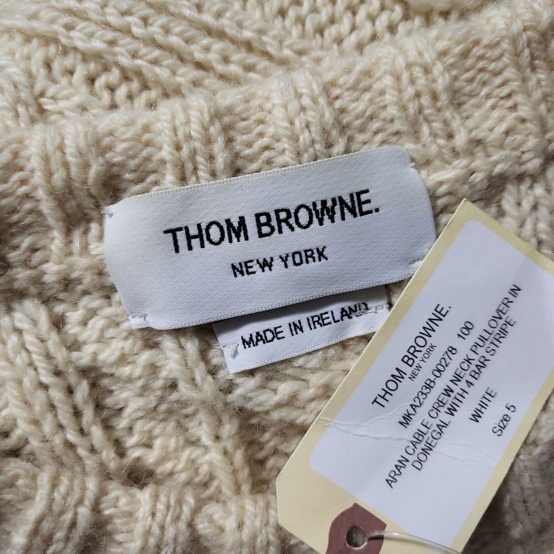 [정품] 5 / 톰브라운 사선완장 도네갈 아란케이블 니트  상품이미지4