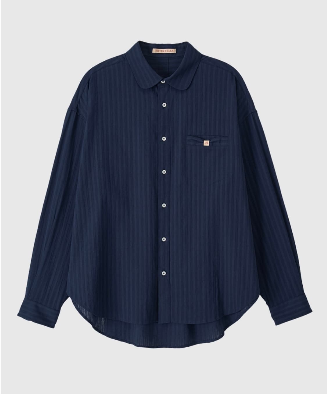 비터셀즈 Ribbonette Overfit Shirt-Navy 상품이미지2