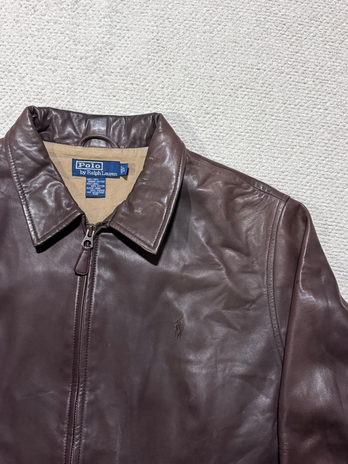 폴로 랄프로렌 양가죽 브라운 레더 자켓 L 상품이미지2