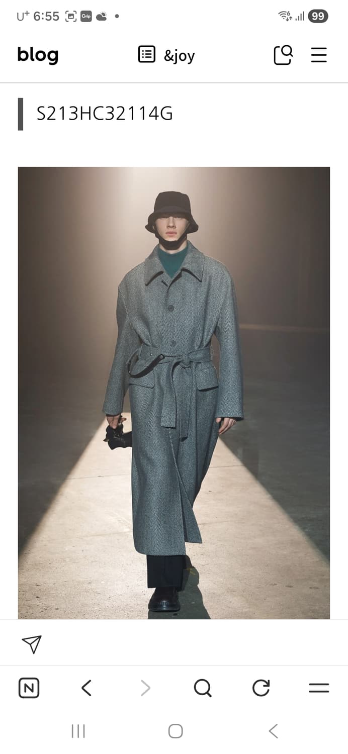 솔리드옴므 헤링본 벨티드 발마칸코트 46사이즈, 70-120 상품이미지1