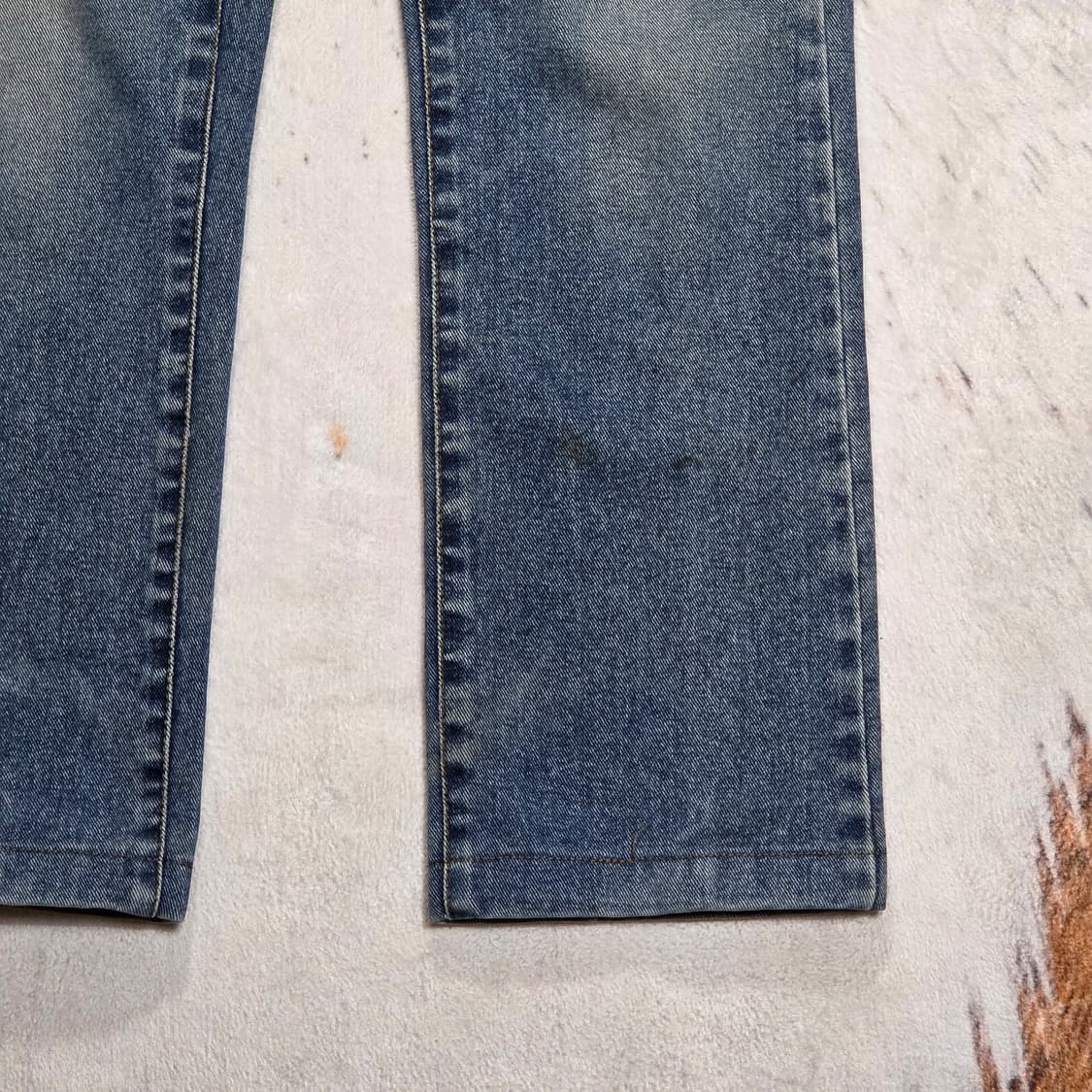 Y2K 펑크 레터링 중청 데님팬츠 상품이미지3