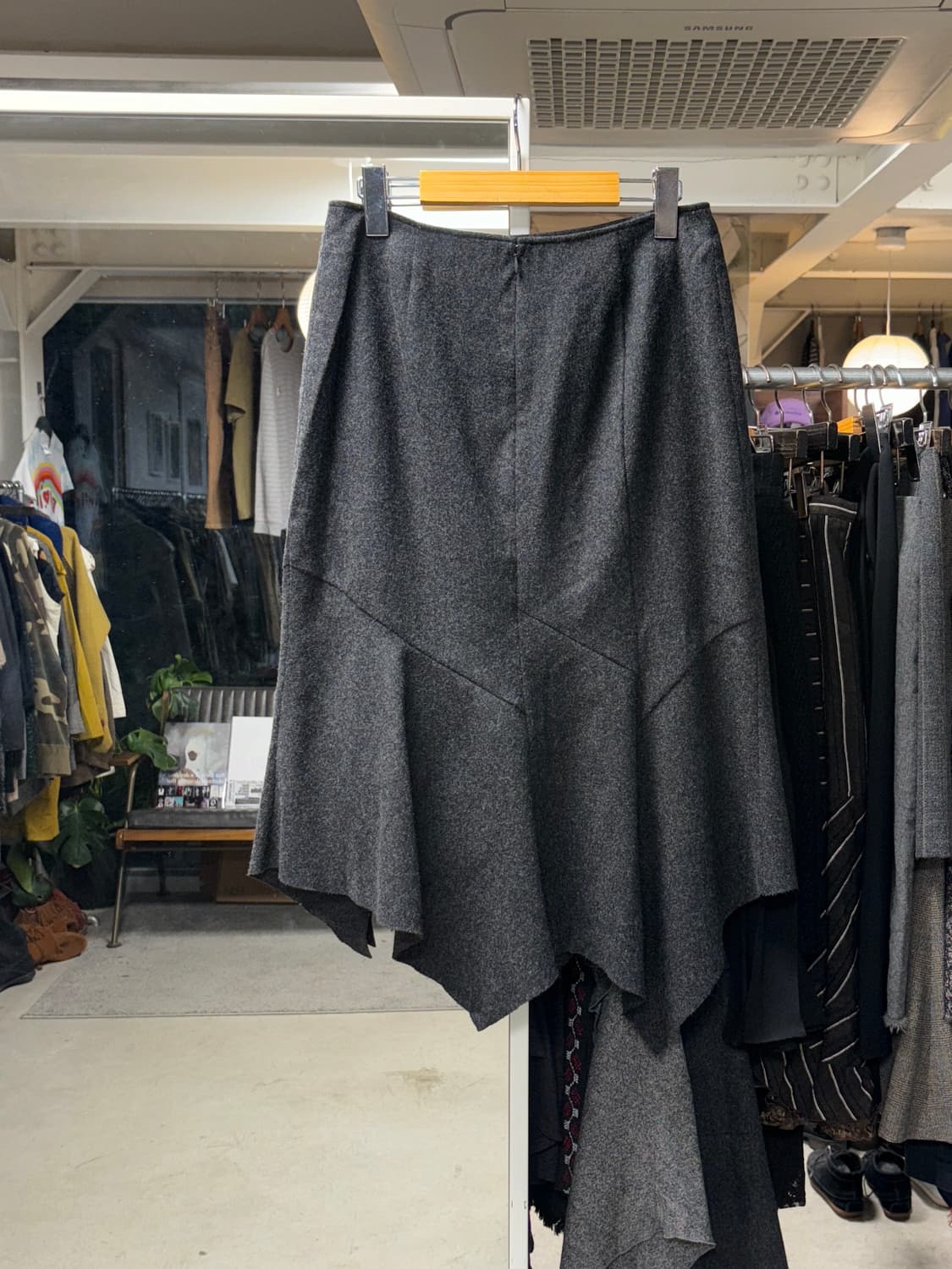 리츠코 시라하마 비대칭 울 스커트 상품이미지2