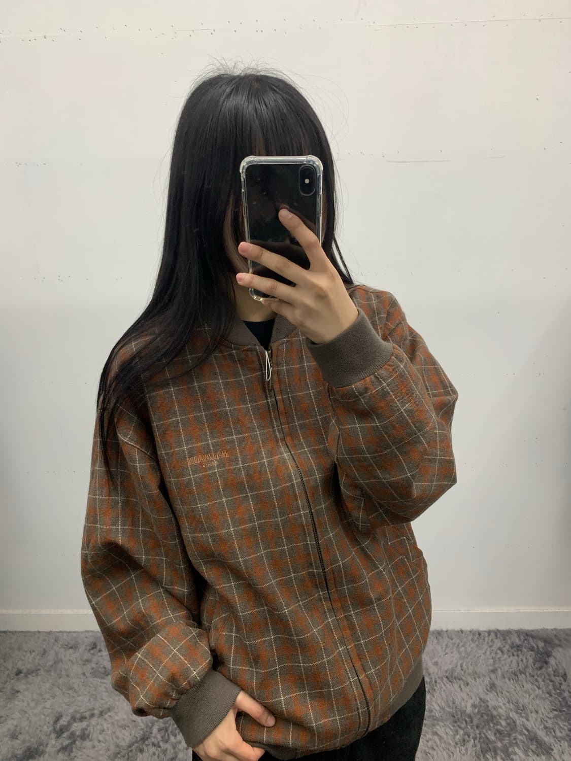 발망 90s 체크 봄버 상품이미지1