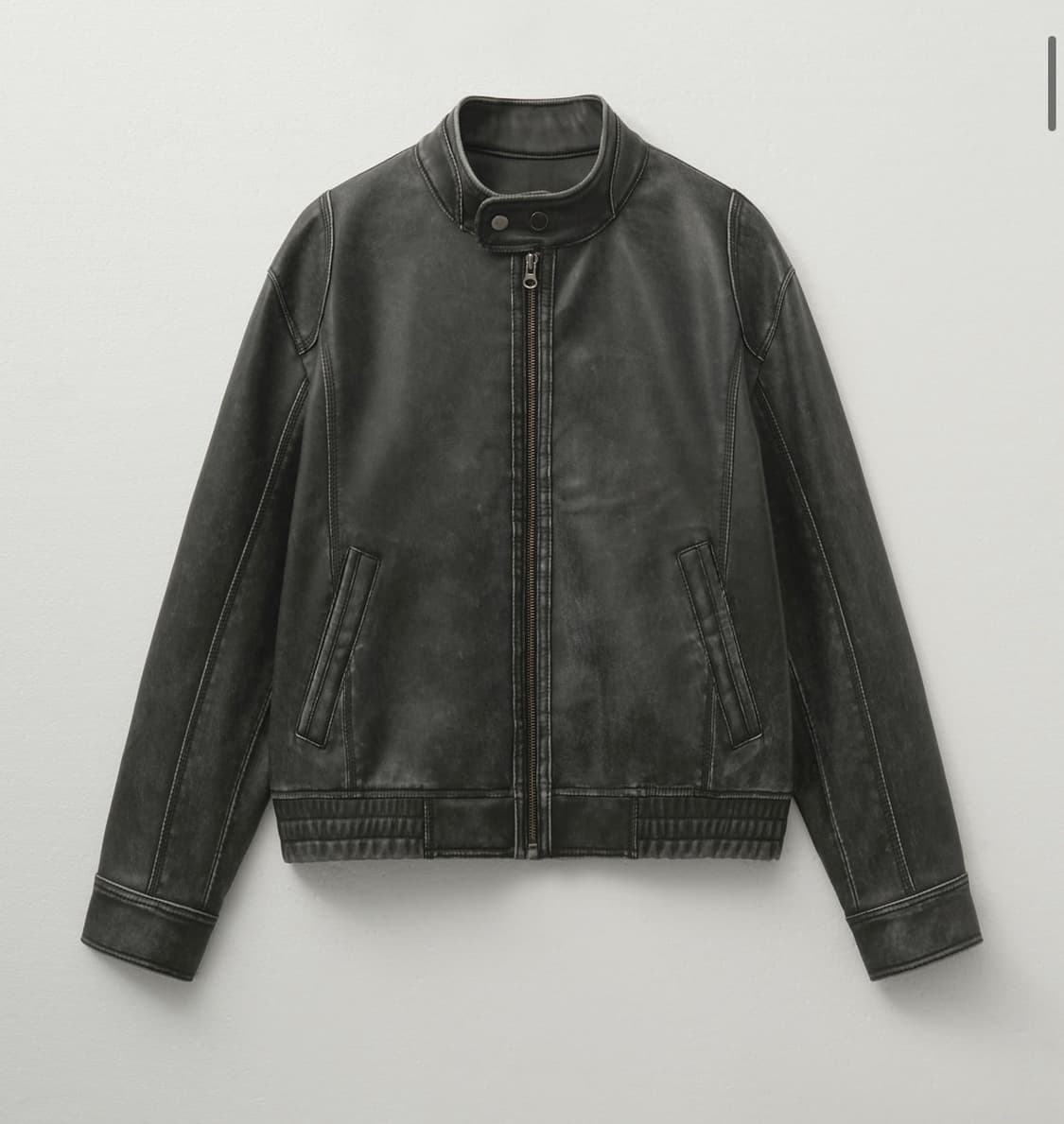 헬레네파리스 워시드 레더 블루종 점퍼 빈티지 그레이 상품이미지1