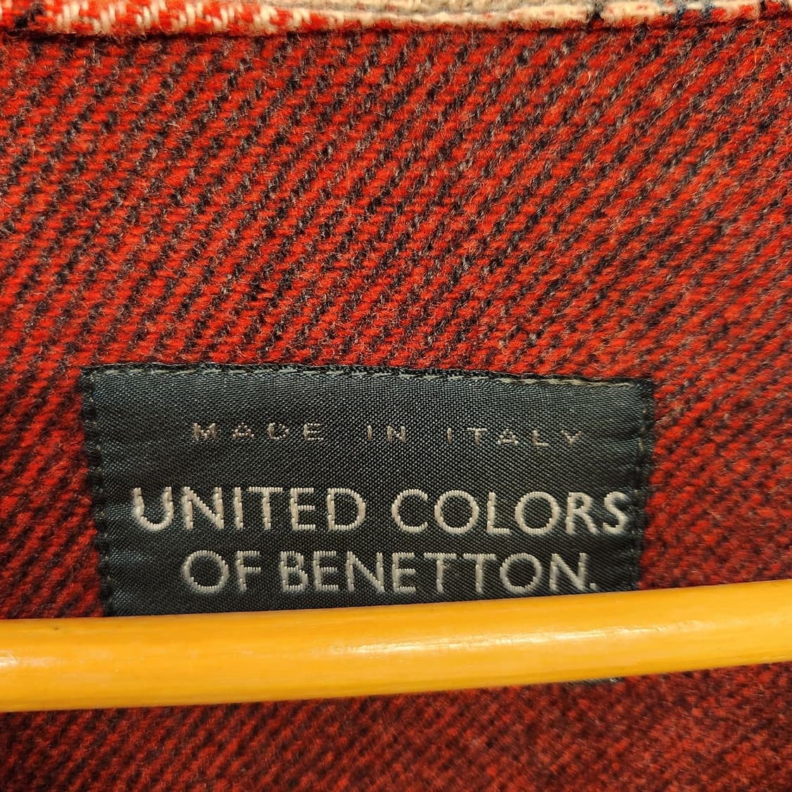 이태리 베네통 00s 울 타탄체크 헌팅 자켓 코트 L 105 상품이미지4