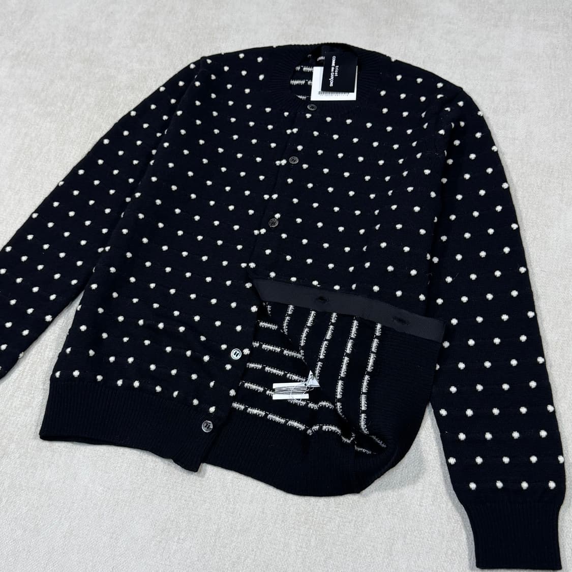 Polka dots black cardigan 상품이미지3