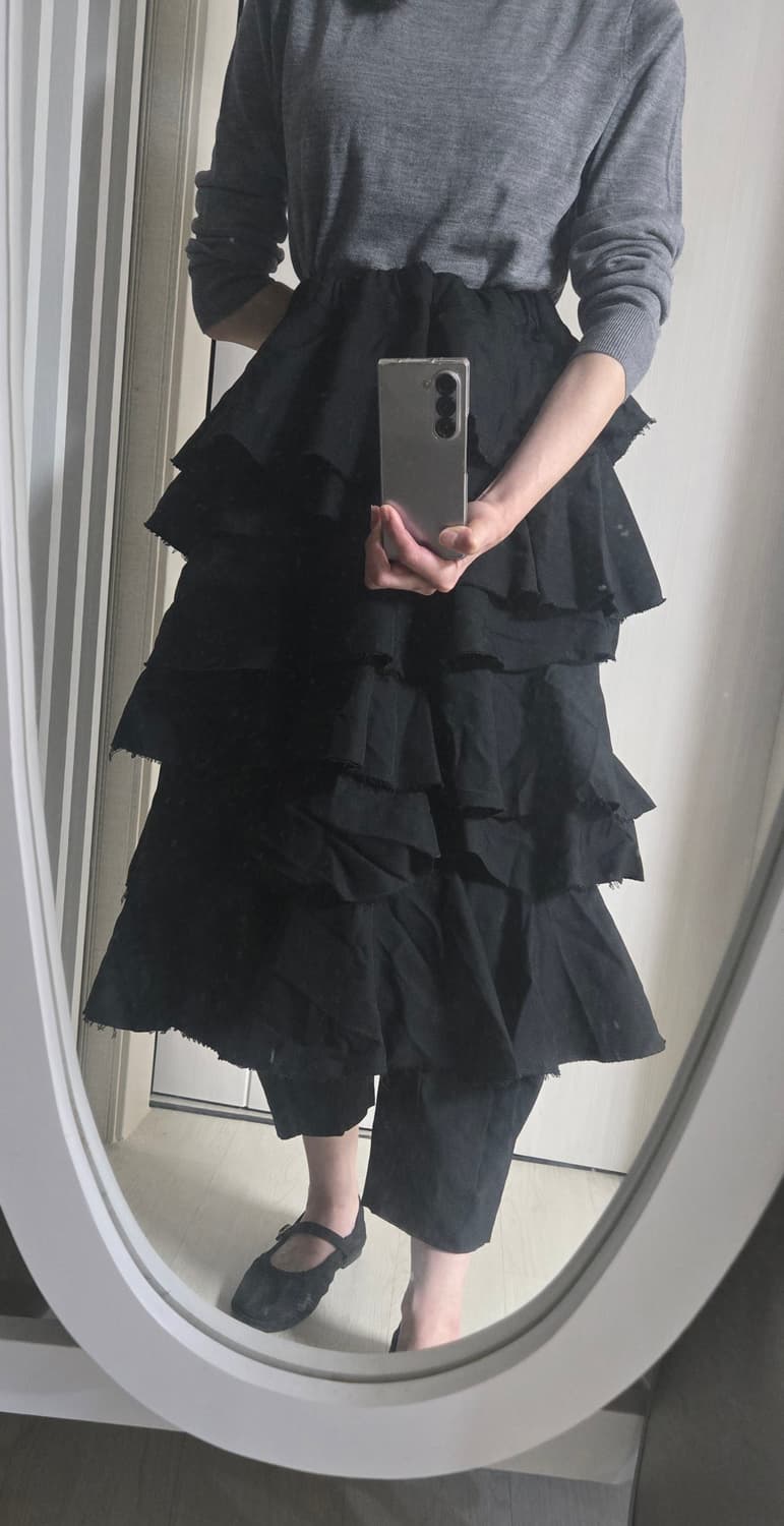 블랙 꼼데가르송 2024ss 티아드 레이어드 스커트 스몰 상품이미지5