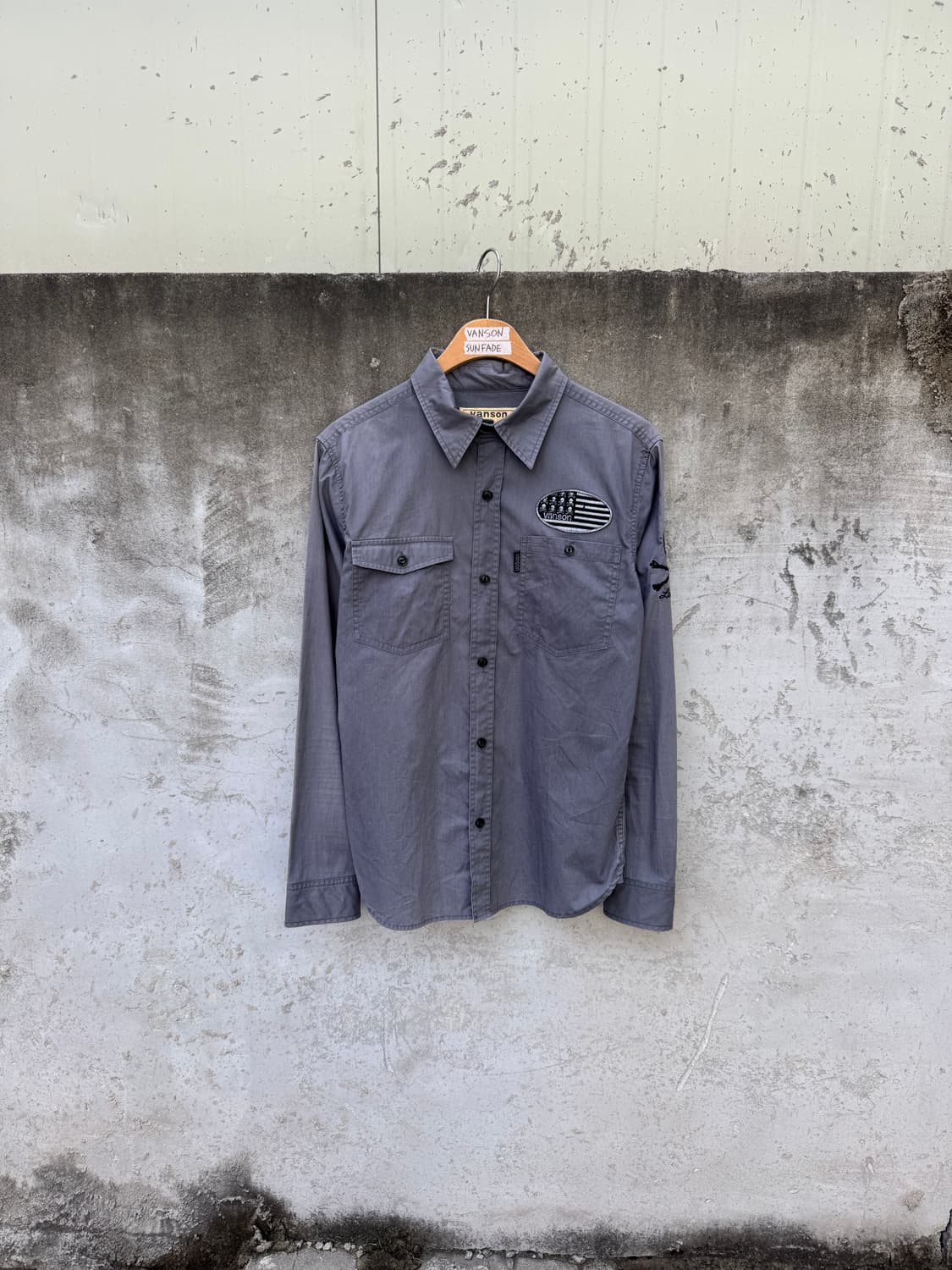 밴슨 선페이드 자수 셔츠 상품이미지2