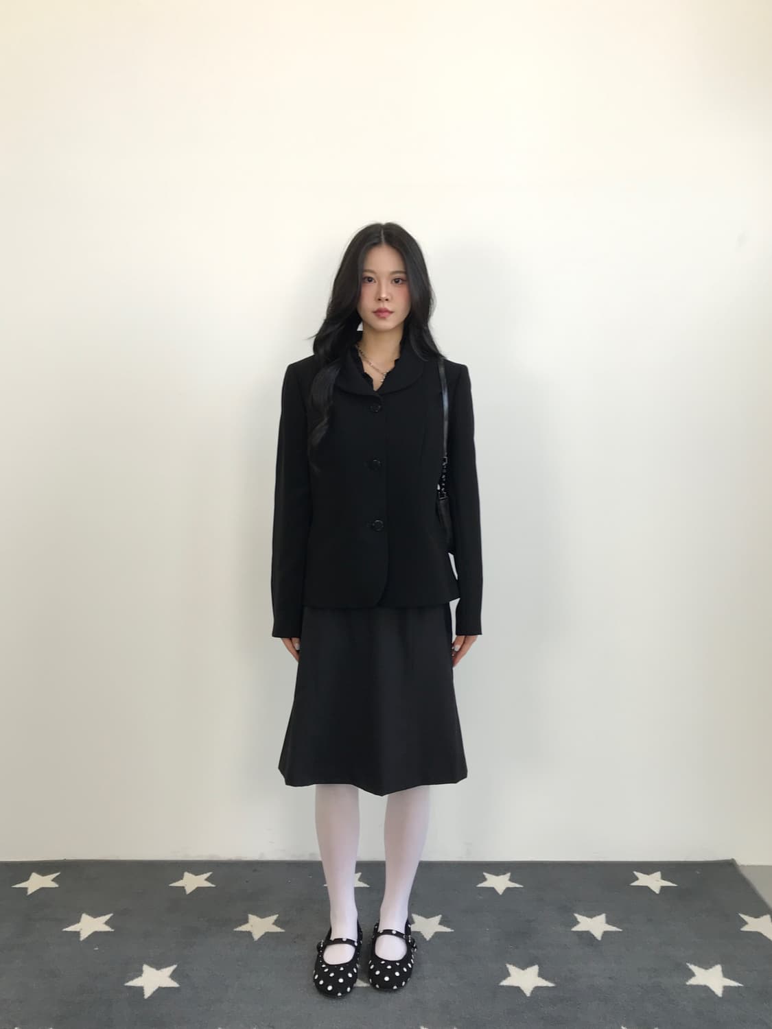 Jpn Black Striped Wool Mini Skirts 상품이미지3