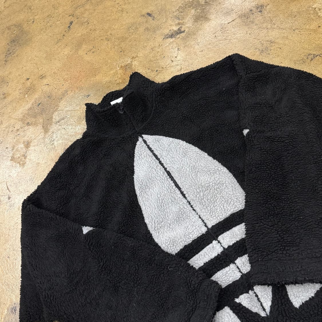 [정품/2XL] 아디다스 블랙 트레포일 뽀글이 플리스 b19 상품이미지1