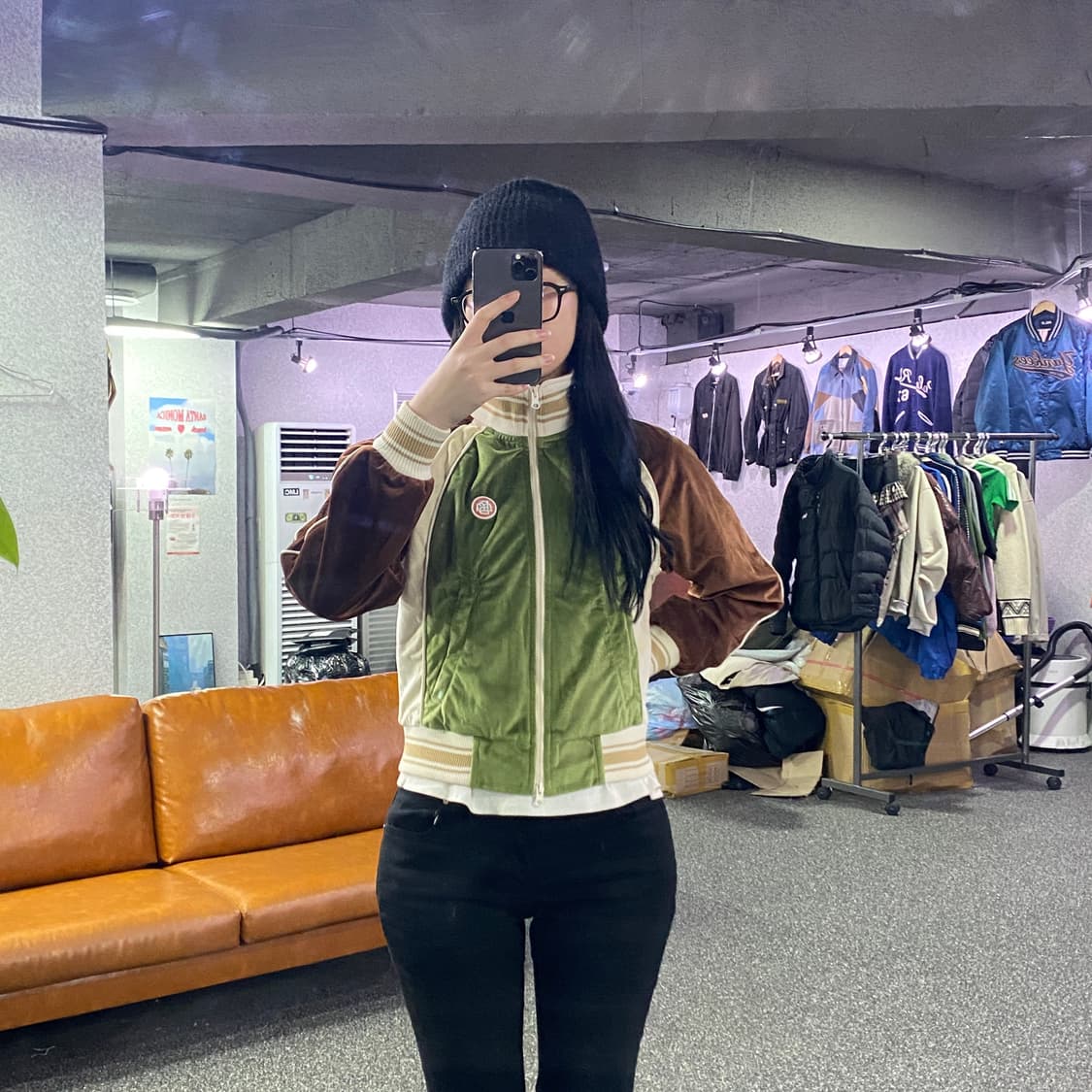 배드블러드 로고 배색 벨벳 자켓 B3188 상품이미지1