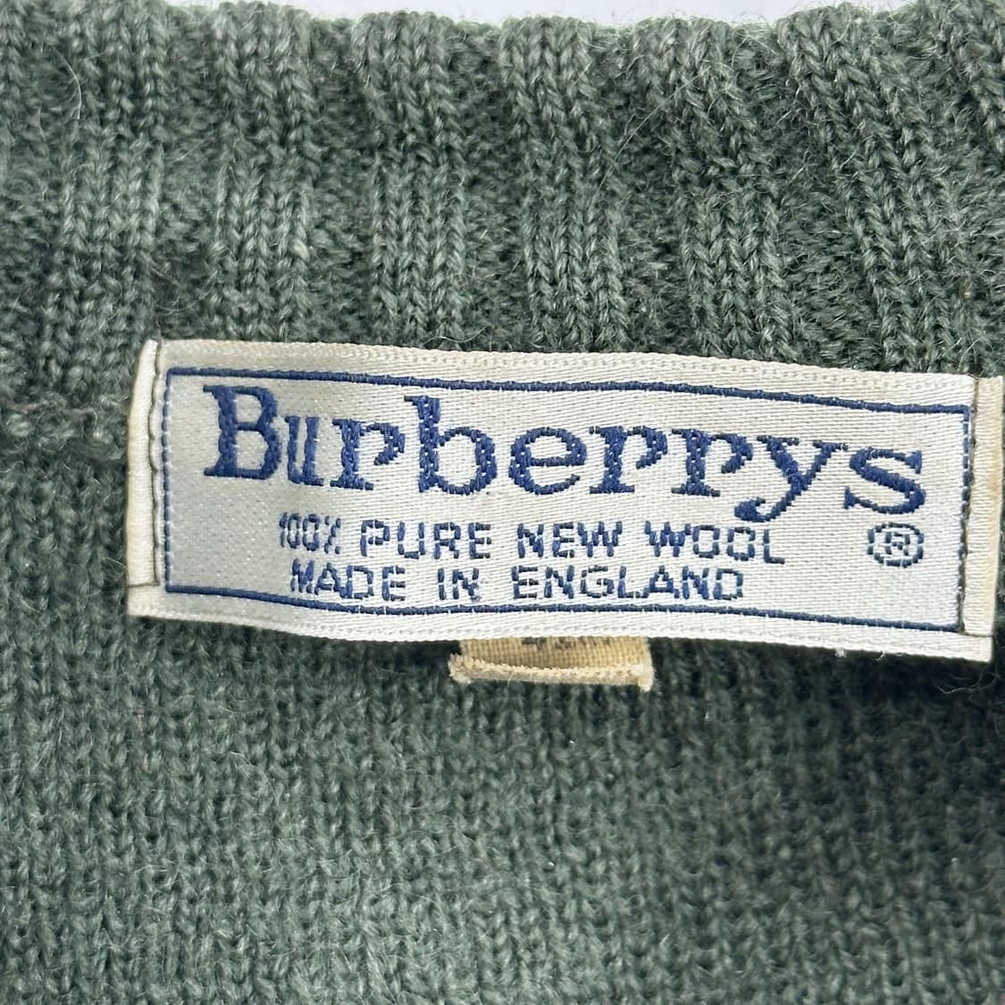 90s 버버리 엘보우 패치 코만도 니트 카키 L 상품이미지5