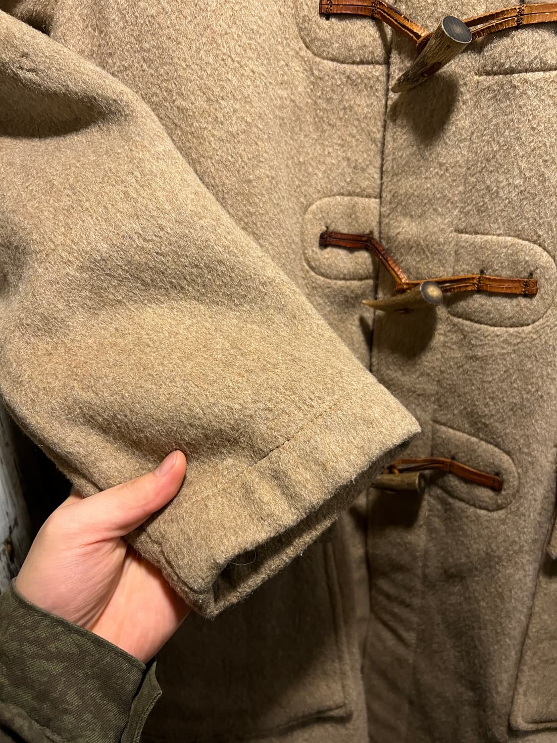 [S]90's Gloverall 글로버올 우먼스 베이지 울 더플 코트 상품이미지5