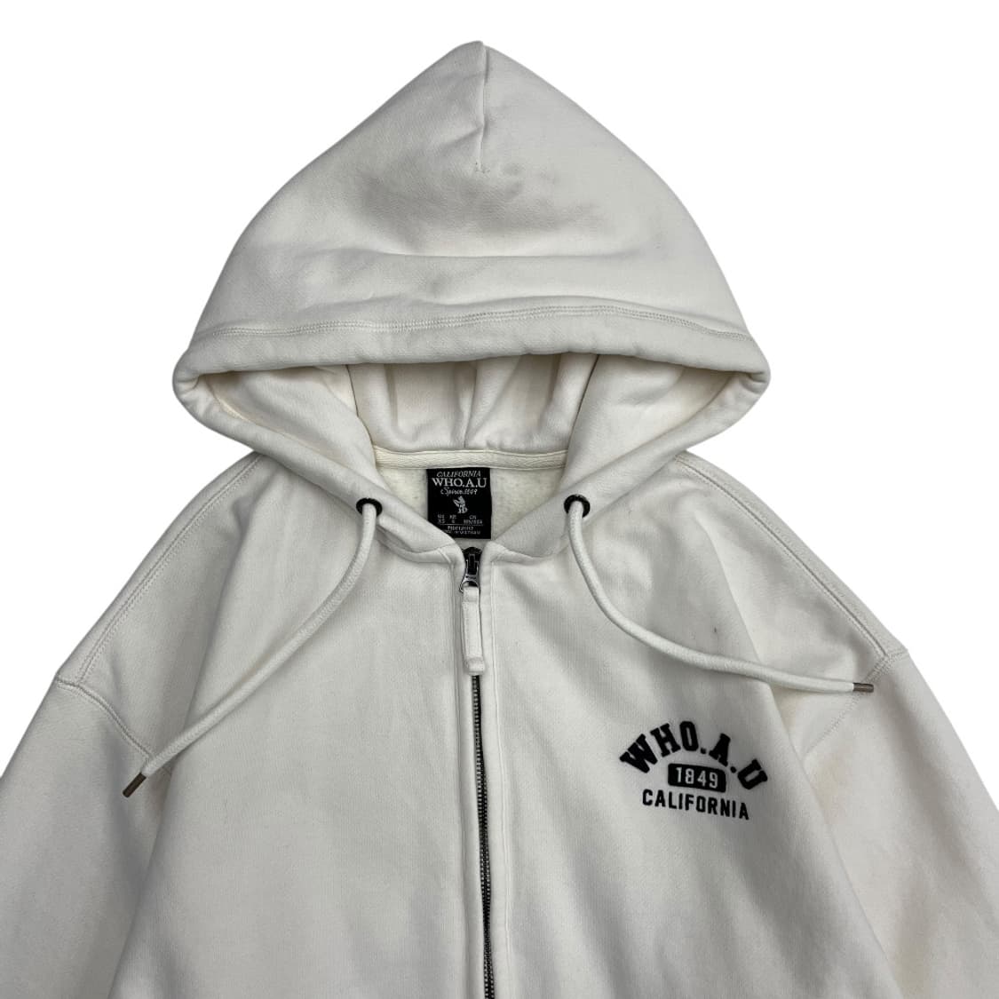 후아유 미니로고 아이보리 후드집업 S 상품이미지5