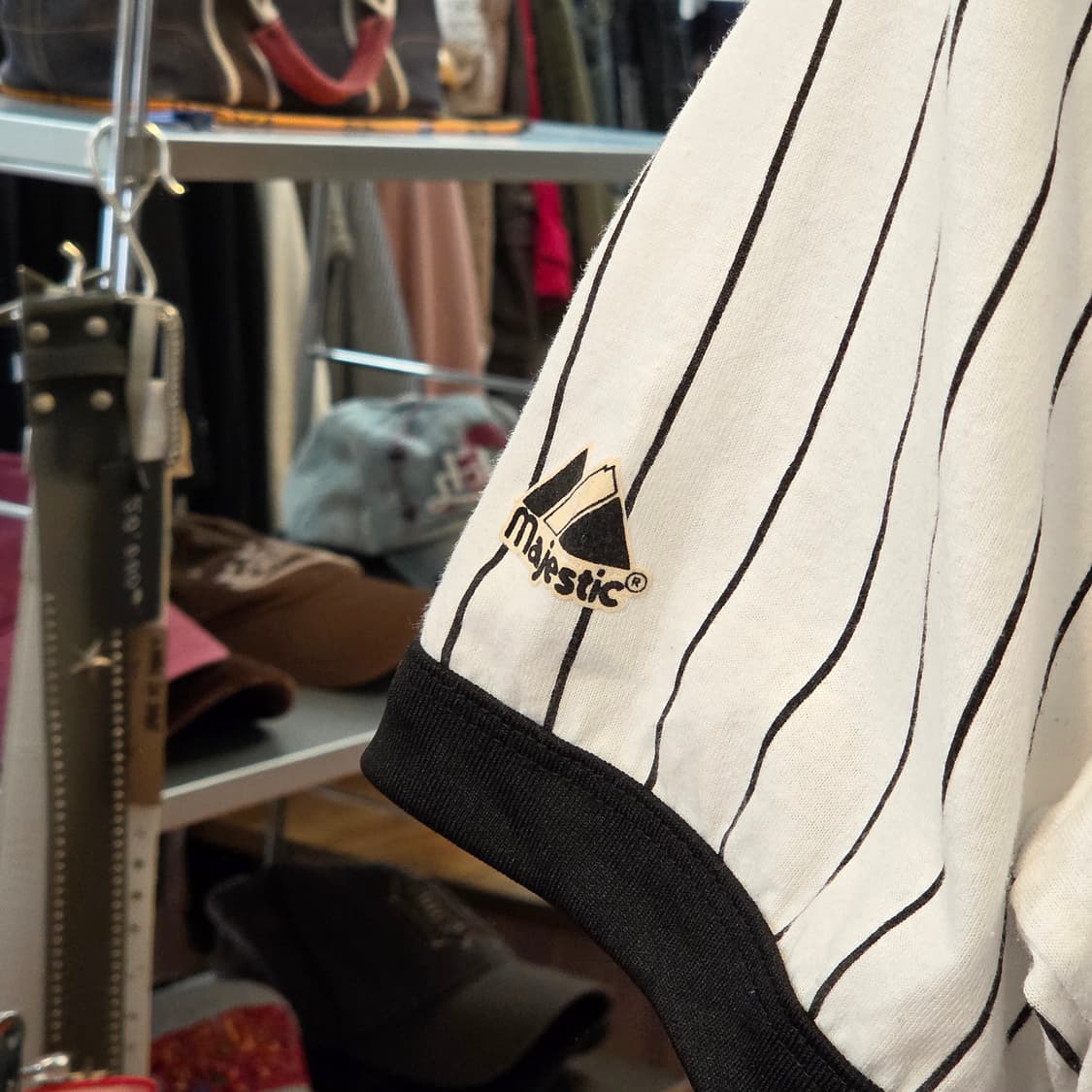 USA 마제스틱 스트라이프 링거 반팔 상품이미지3