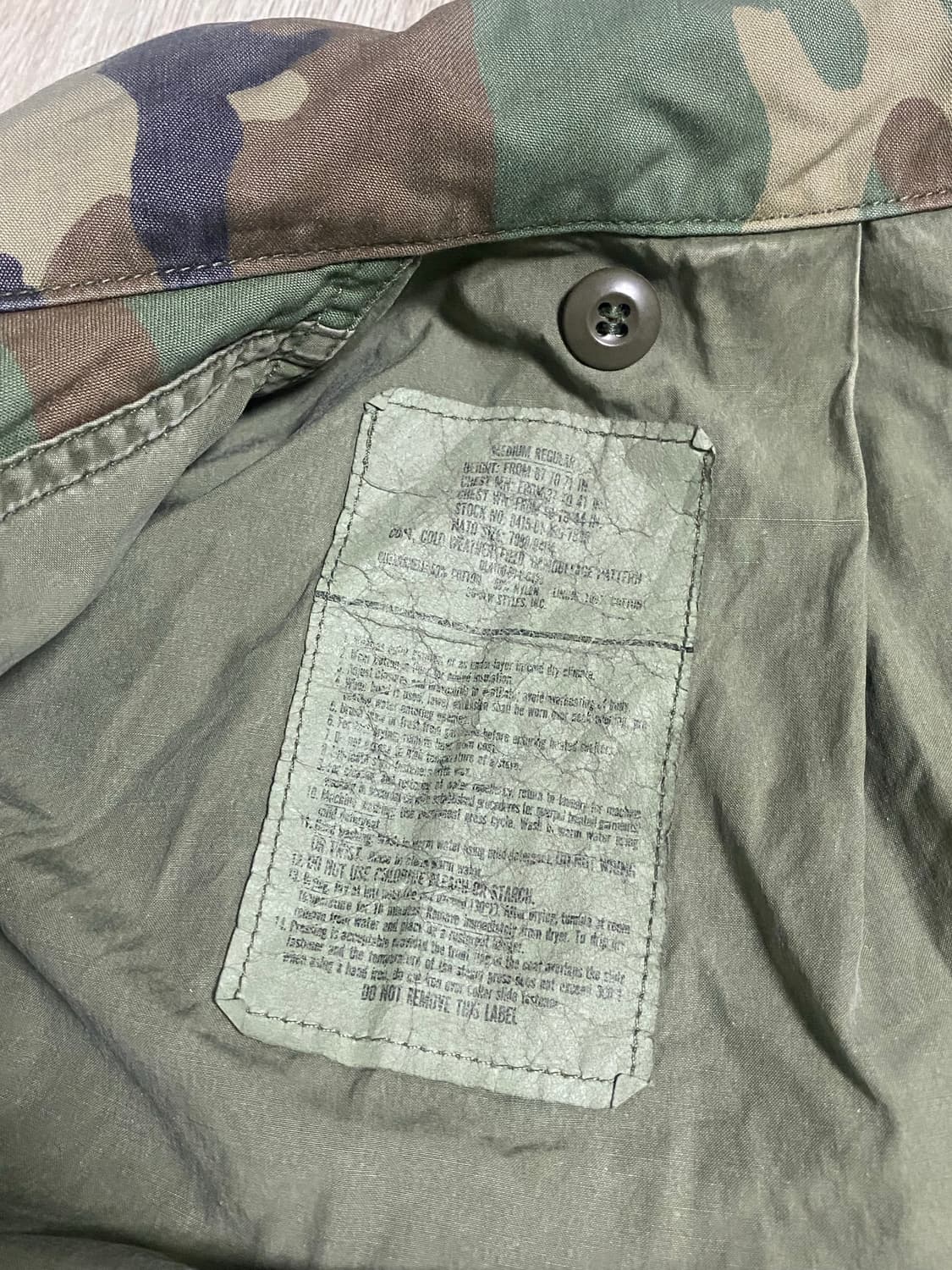 80s us army m65 필드자켓 카모플라쥬 상품이미지4