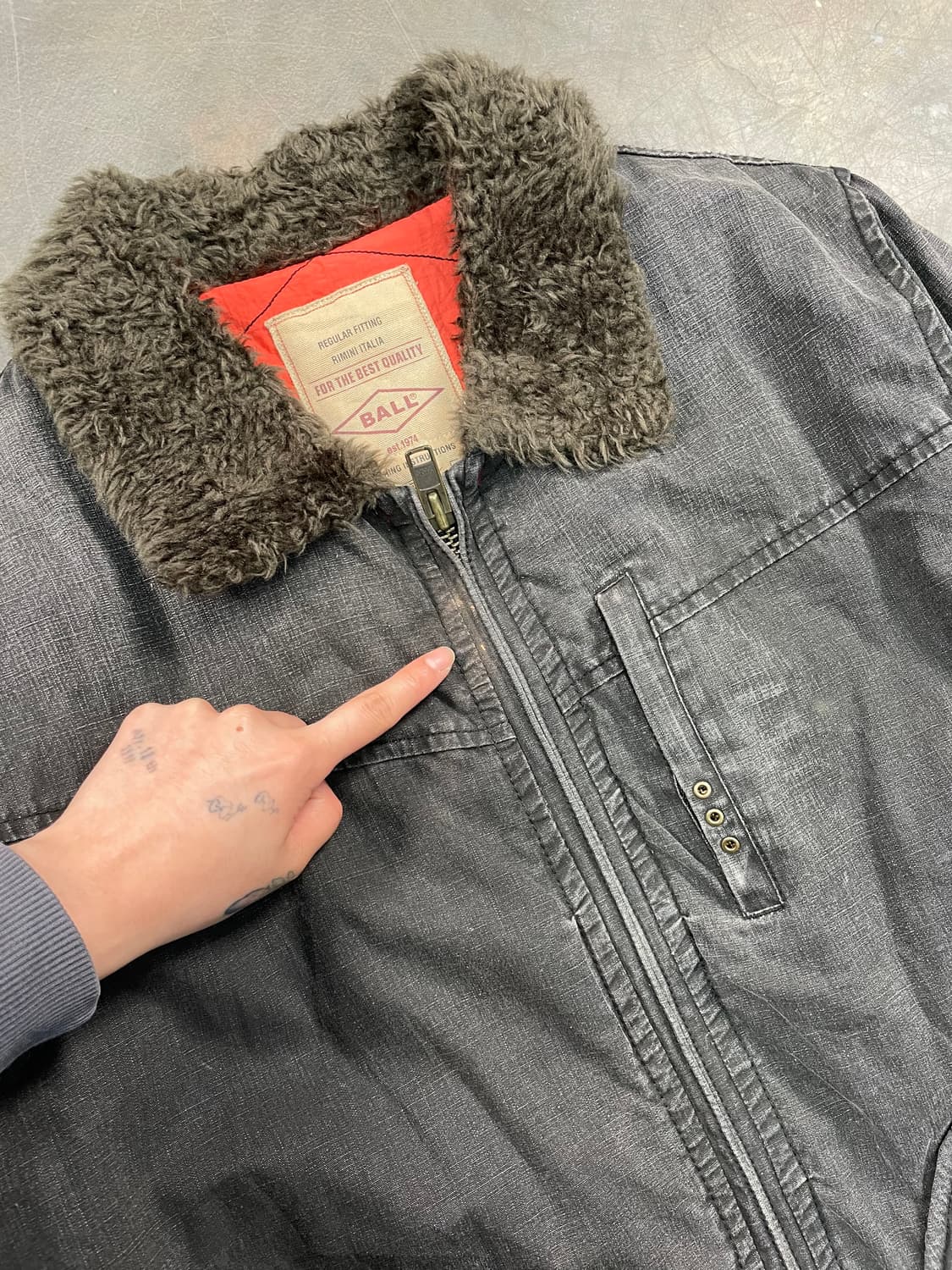 Ball 퍼 카라 데님 퀼팅 자켓 상품이미지3