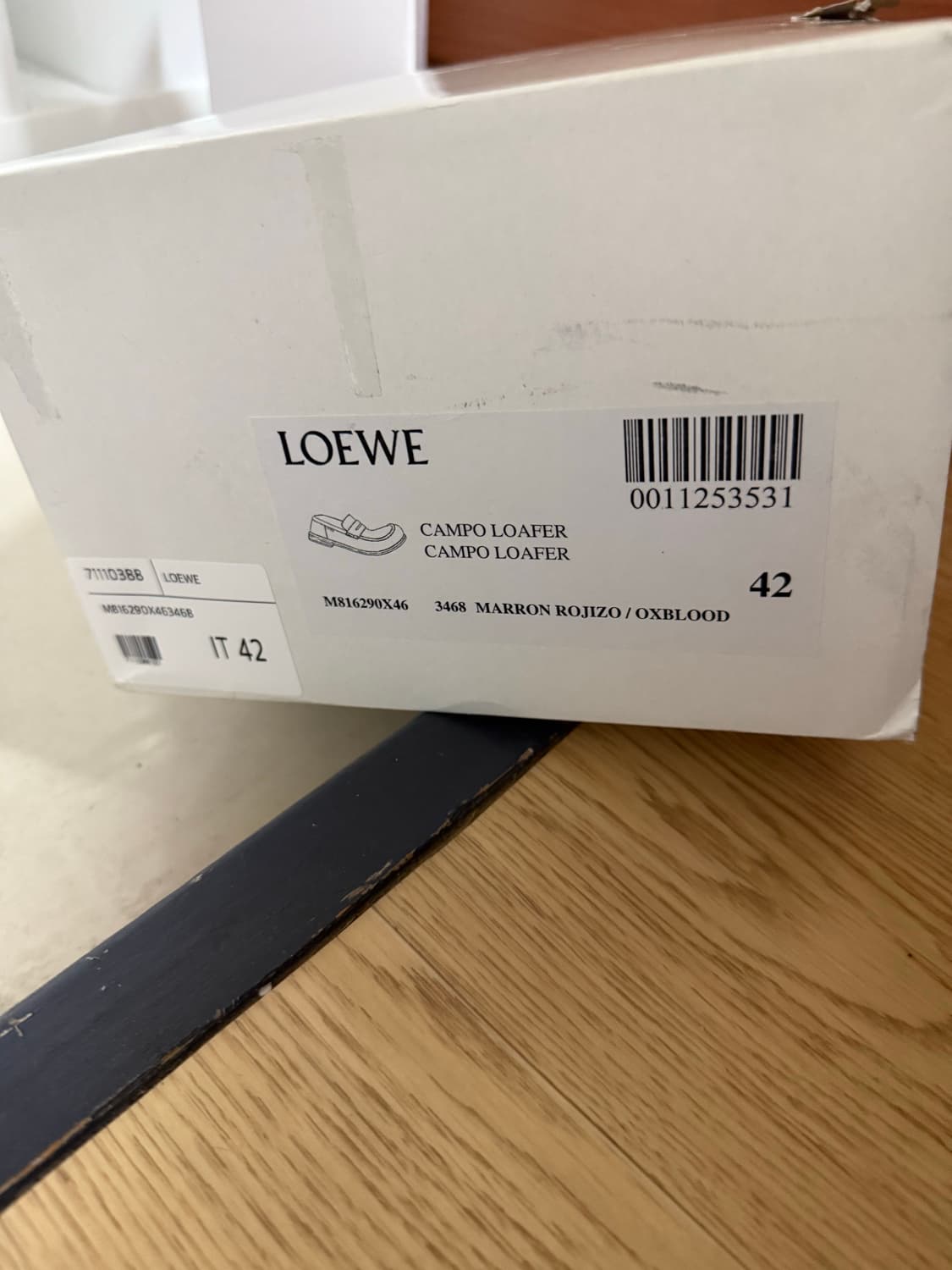 로에베 25SS 캄포 로퍼 디어 스킨 42 사이즈 마룬 컬러 상품이미지4