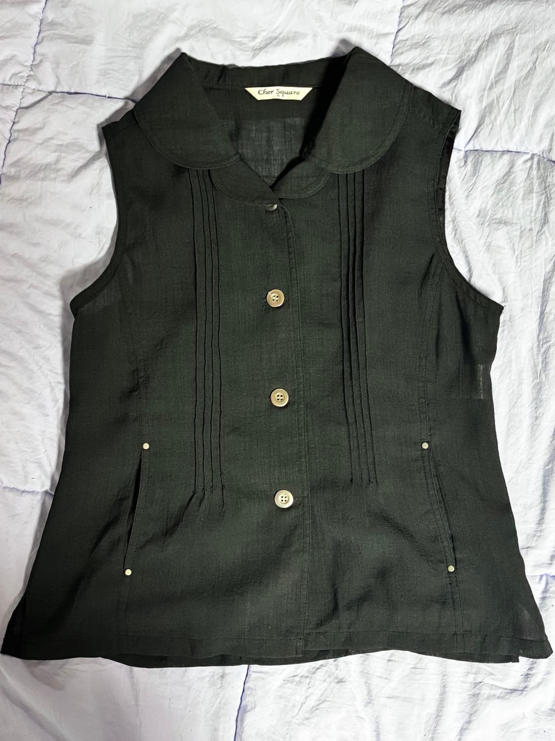 japanese vintage black summer vest 상품이미지1