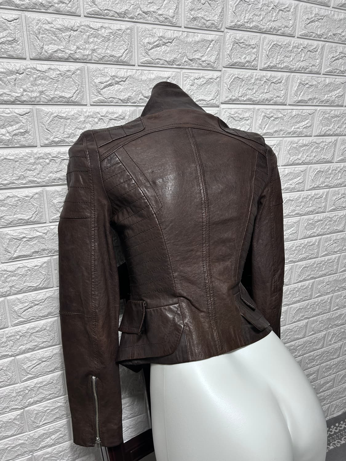 멀티 지퍼 판넬 레더 자켓 상품이미지9