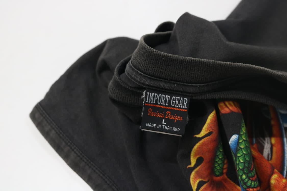 임포트 기어 빈티지 드래곤 오리엔탈 그래픽 슬리브리스 상품이미지5