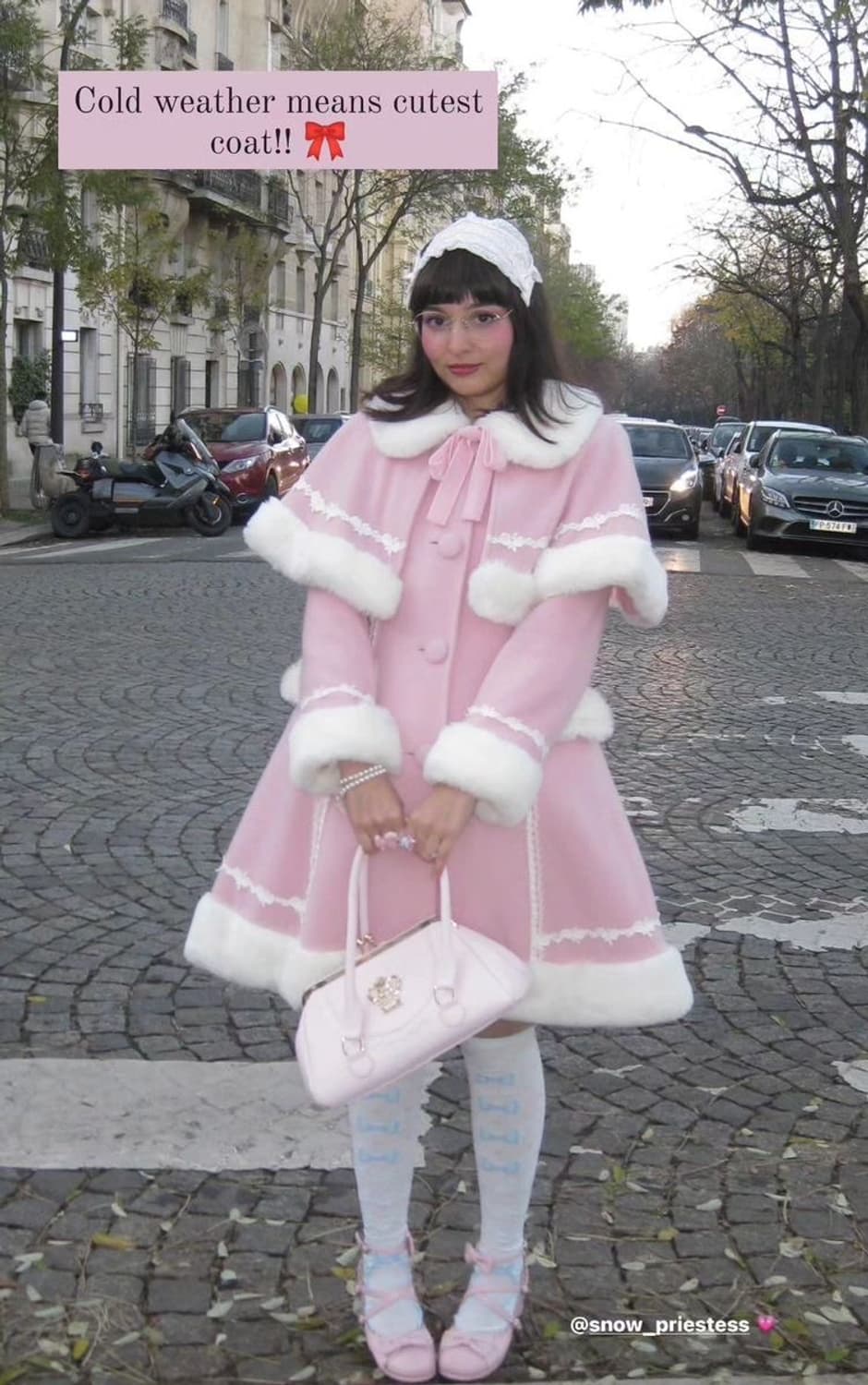 베이비 더 스타 샤인 브라이트 코트 블랙 화이트 로리타 히메갸루 퍼 상품이미지4