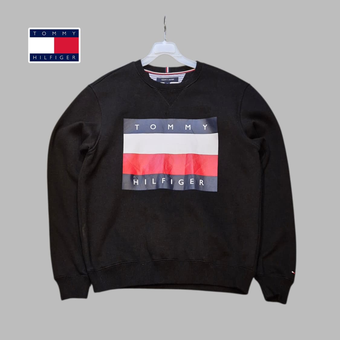 M 타미힐피거 블랙 맨투맨  상품이미지1