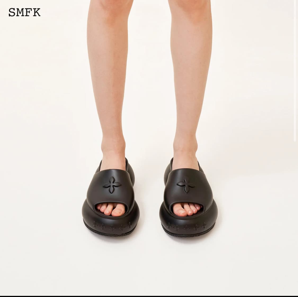 smfk 플랫폼 범퍼 샌들 블랙 통굽 슬리퍼 compass wave 상품이미지1