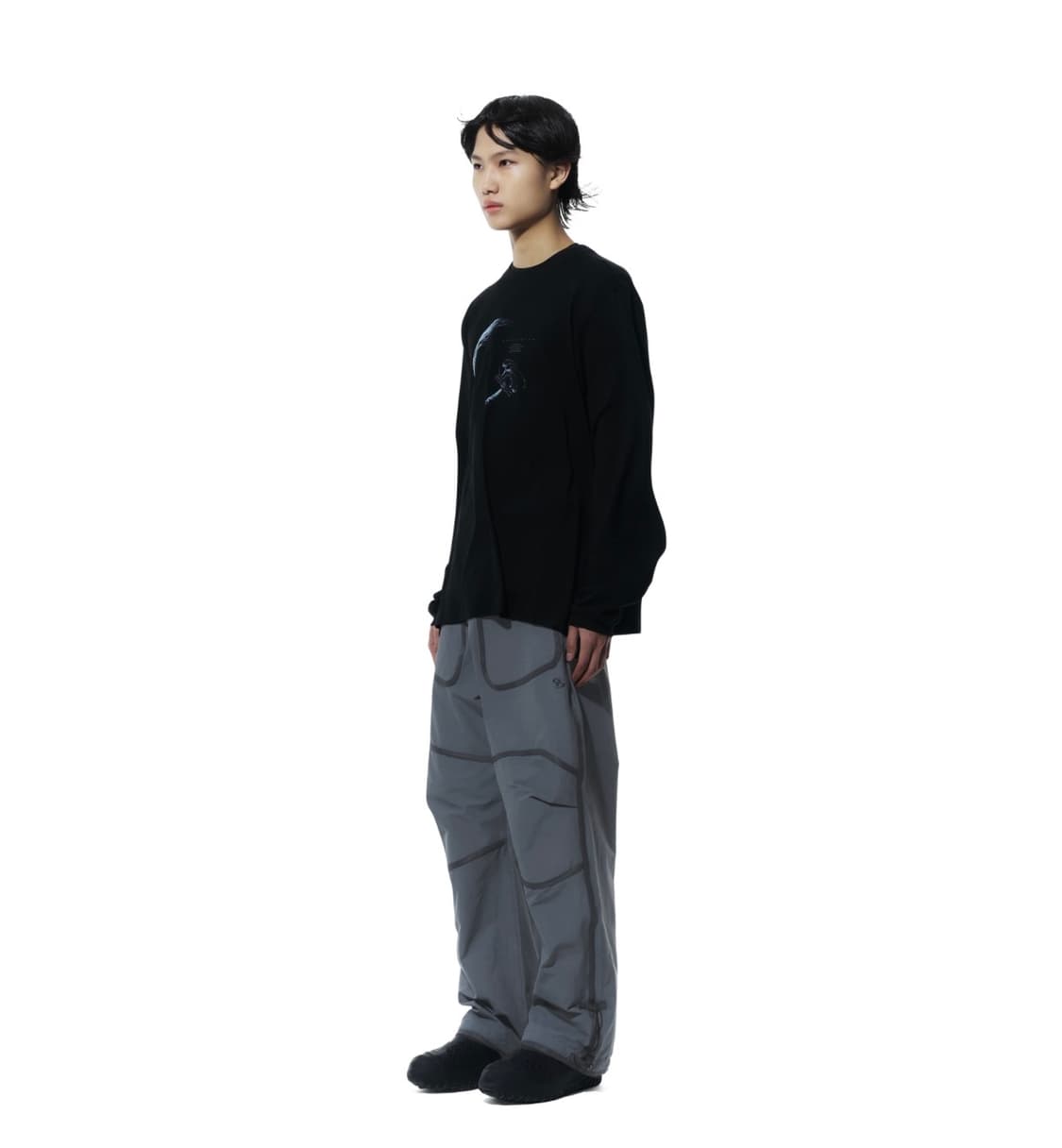 산산기어 WEBBING PATCHED PANTS [CHARCOAL] 상품이미지1