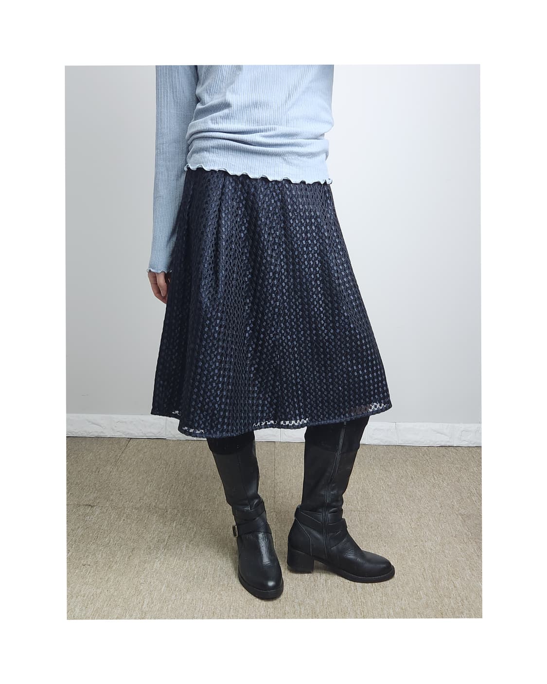 (23 vingt-trois)사각 자수 스커트 상품이미지1