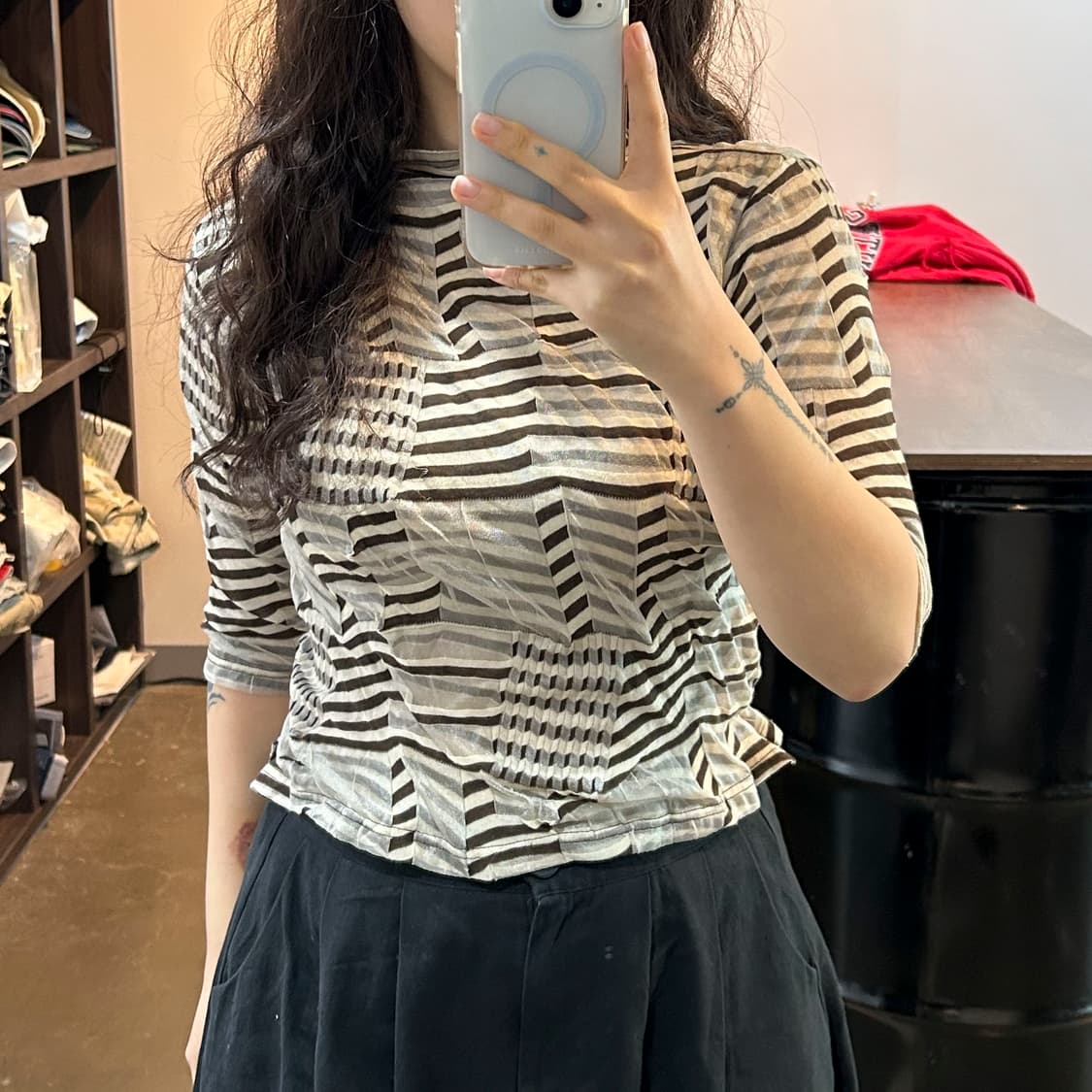 에스닉 패턴 셔링 탑 상품이미지2