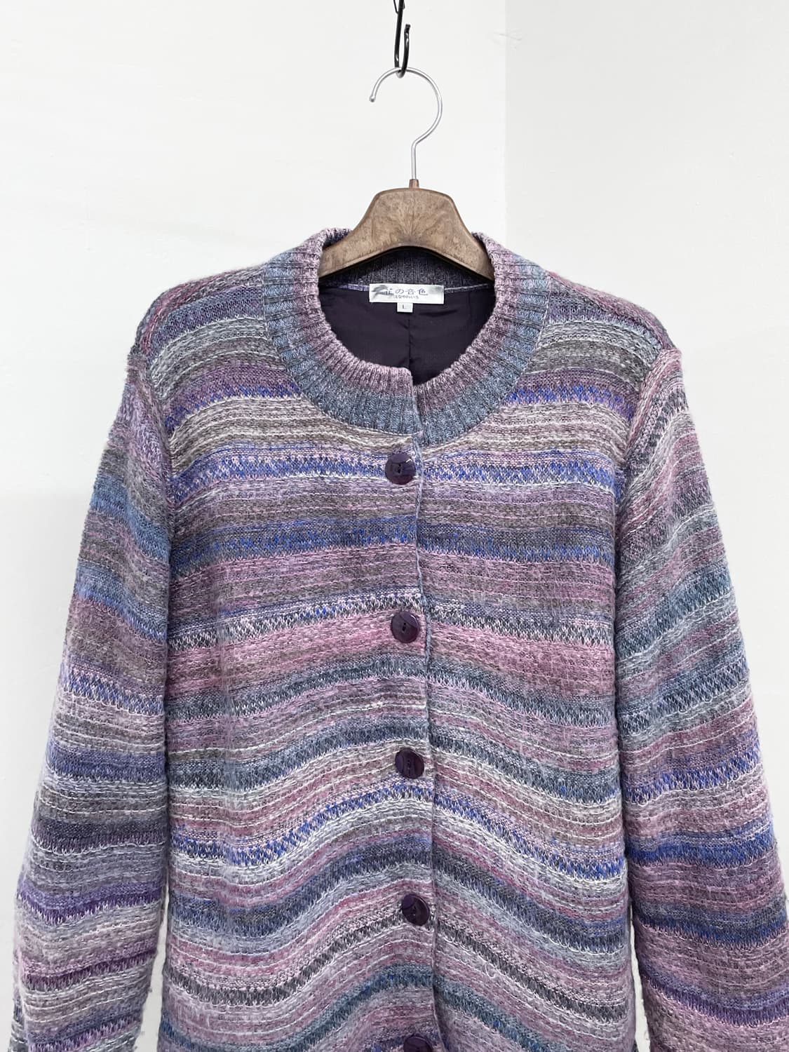 하구미 무지개떡 버튼 가디건 상품이미지5