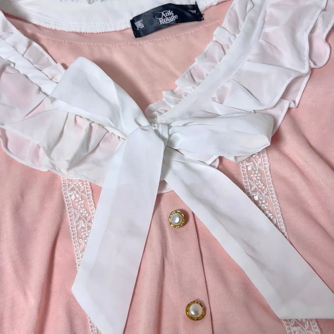 앙크루즈 피치 리본 로걀탑 상품이미지2