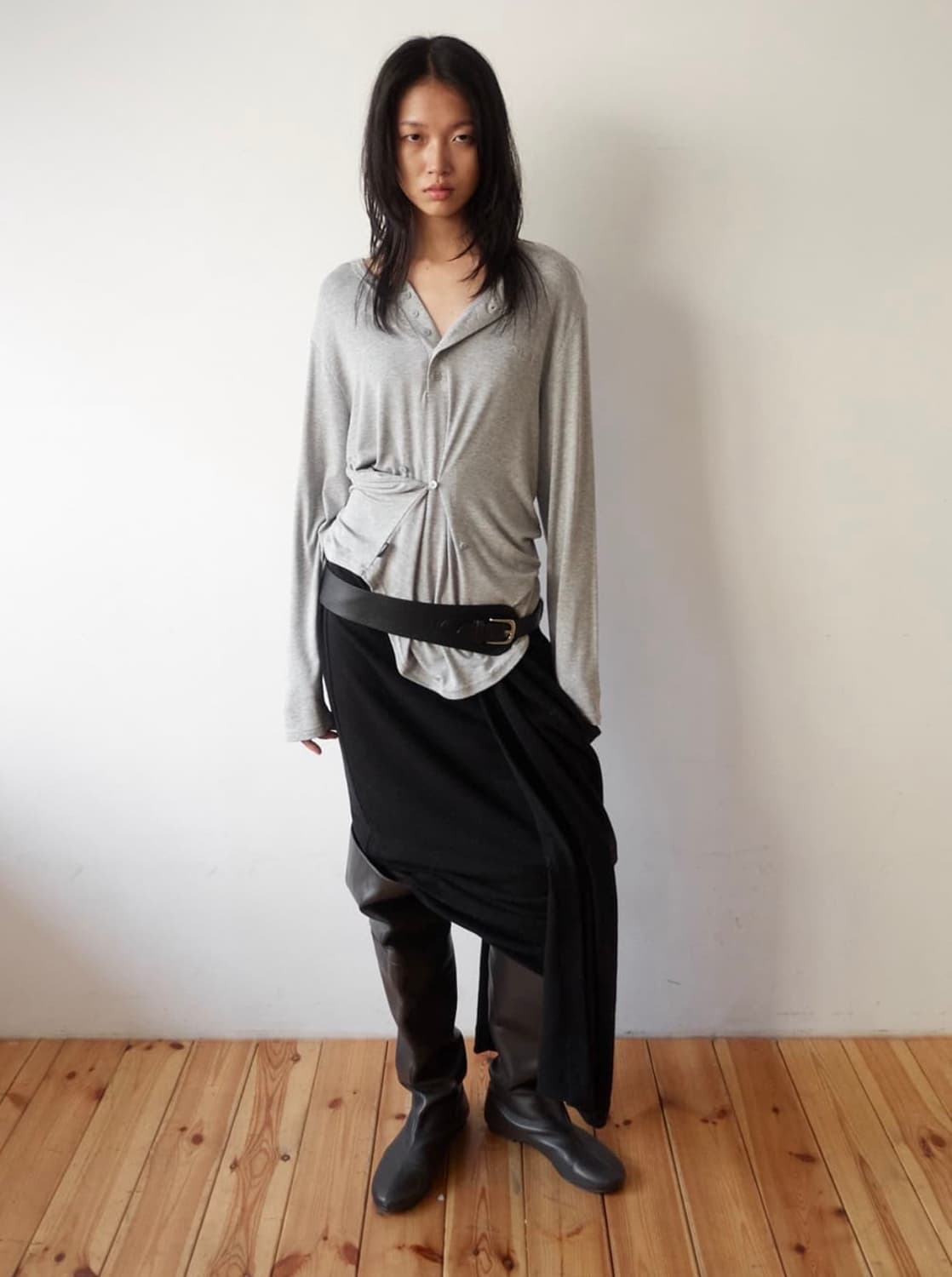 세릭 드레이프 롱 스커트 상품이미지2