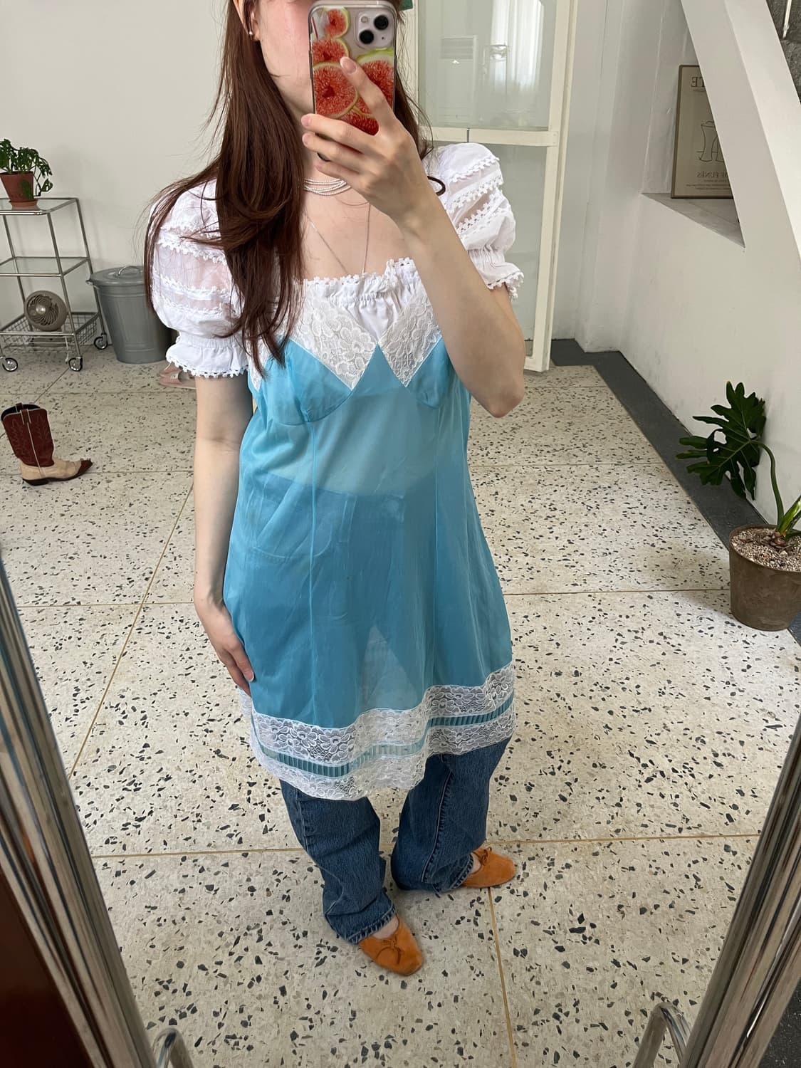 Sky Lace Slip Dress (Europe) 상품이미지1