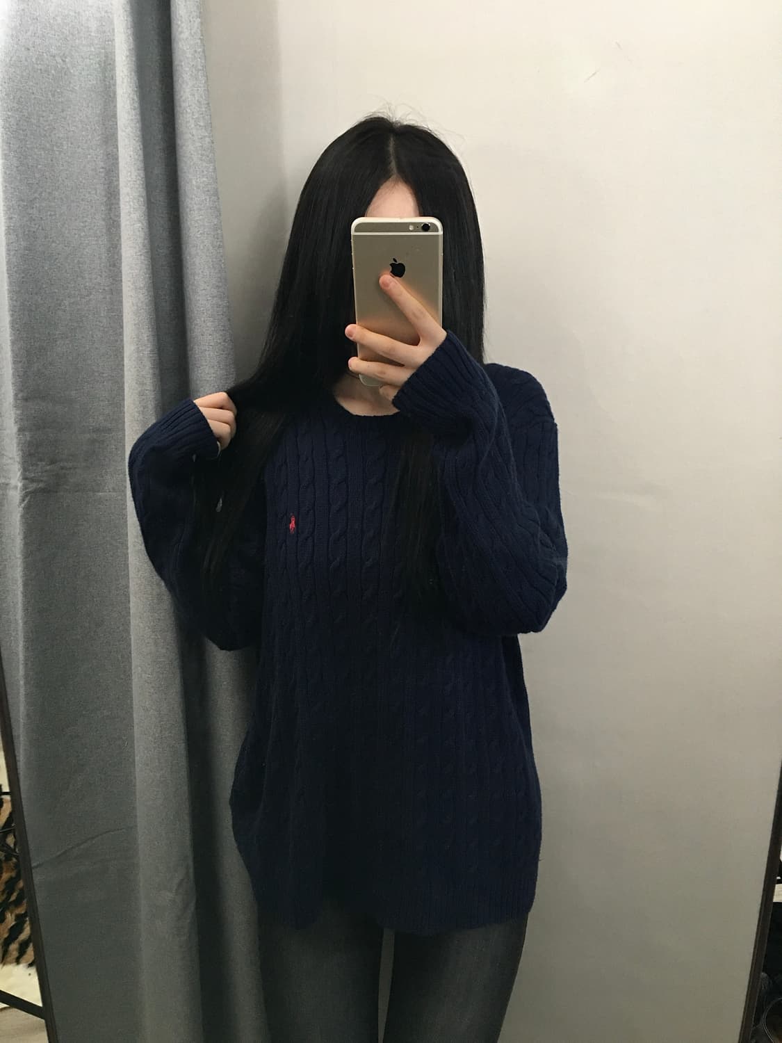 [정품] 폴로 랄프로렌 꽈배기 레드 로고 니트 L 상품이미지1