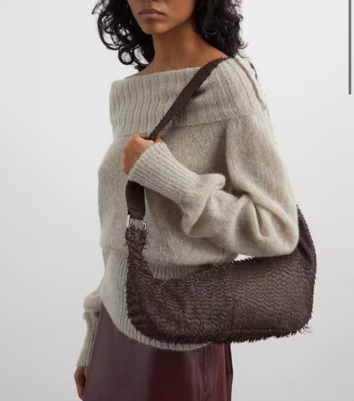 [새상품] 팔로마울 미니 드라이 브라운 레더퍼 숄더백 상품이미지1