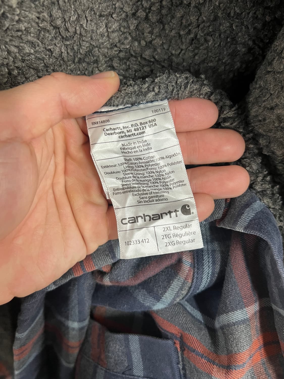 Carhartt 칼하트 허바드 셰르파 플란넬 셔츠 자켓 상품이미지8