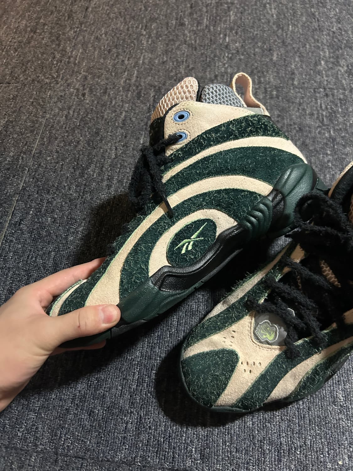 [280] 리복x브레인데드 샤크노시스 소프크 에크루 다크 포레스트 상품이미지5