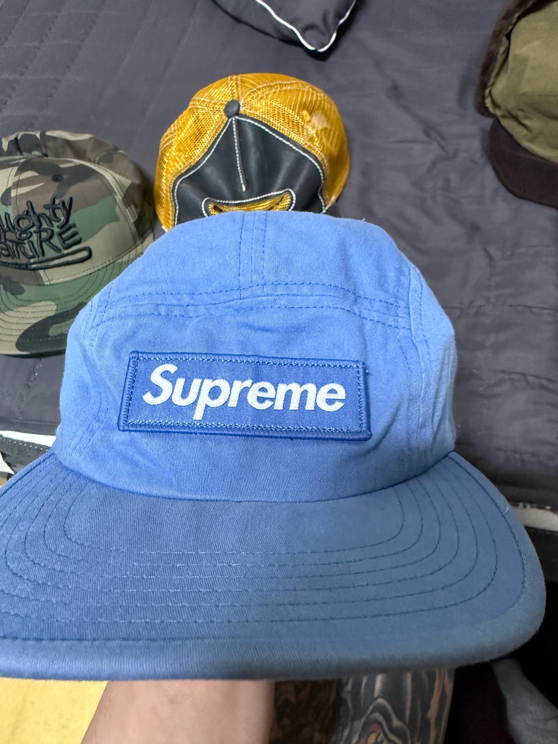 슈프림 밀리터리 캠프캡 블루 22ss 상품이미지1