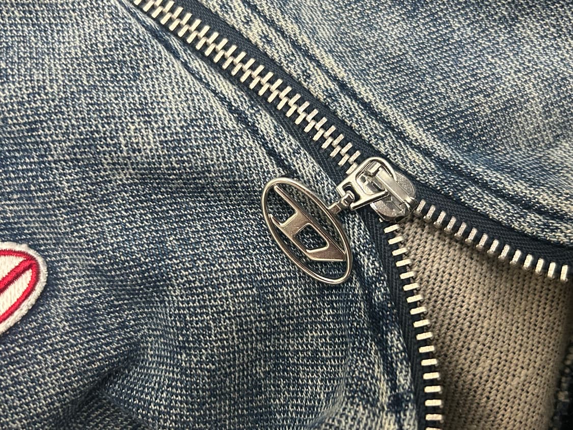 디젤(Diesel) 워시드 데님 후드 집업 재킷 상품이미지3