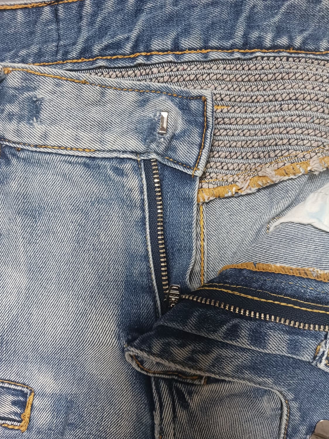 [31] 발망 워싱 무릅디스 바이커진 청바지 상품이미지6