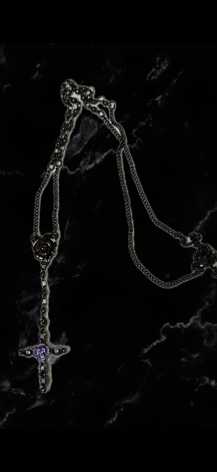anna sui 장미 보석 십자가 목걸이 상품이미지2