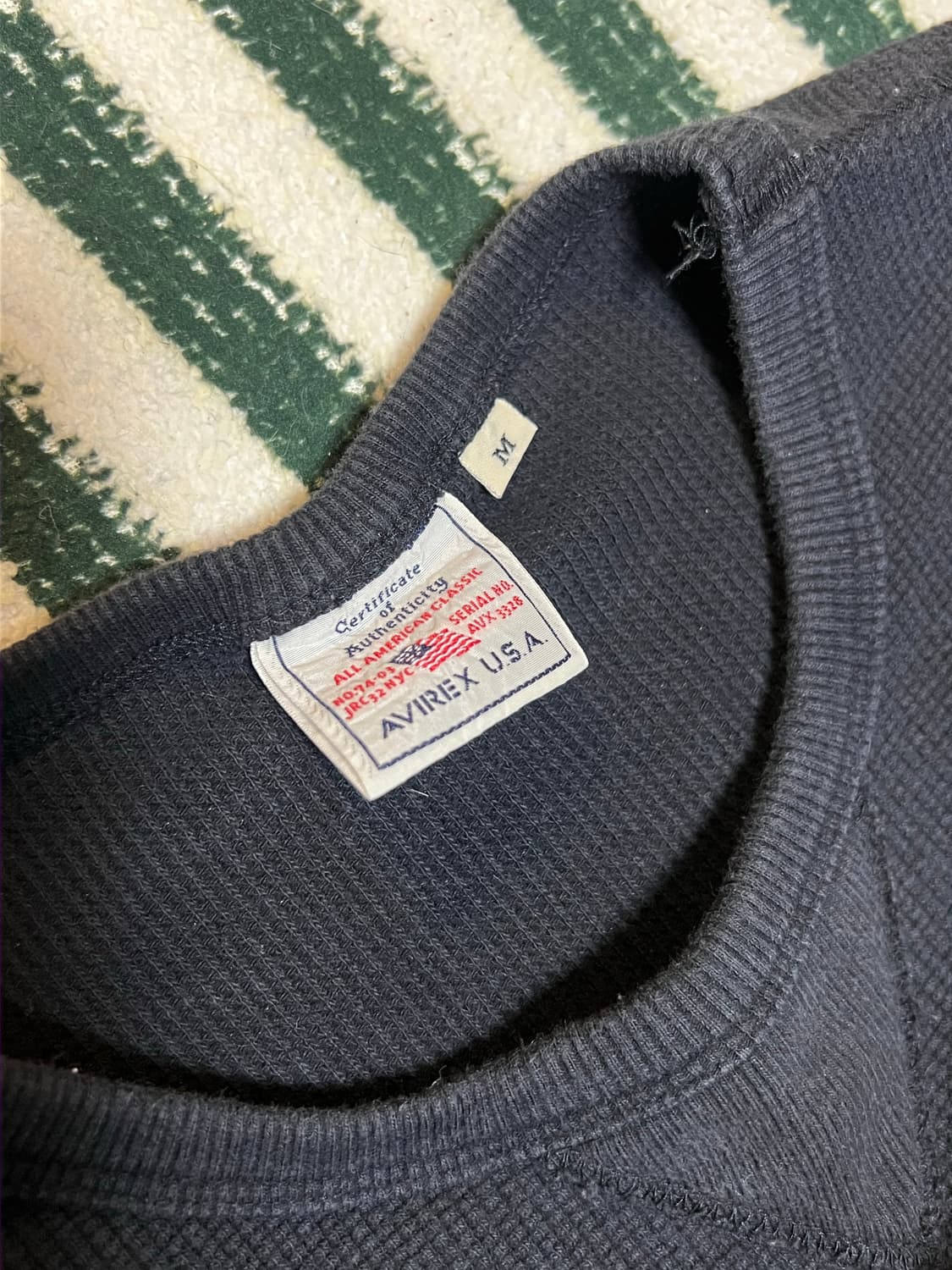 Avirex Black Waffle Knit Long Sleeve  상품이미지5