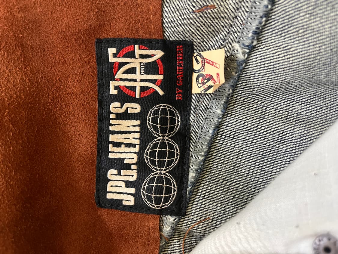 27 장폴고티에 레더 웨이스트 벨트 슈퍼 와이드 데님 팬츠 상품이미지9