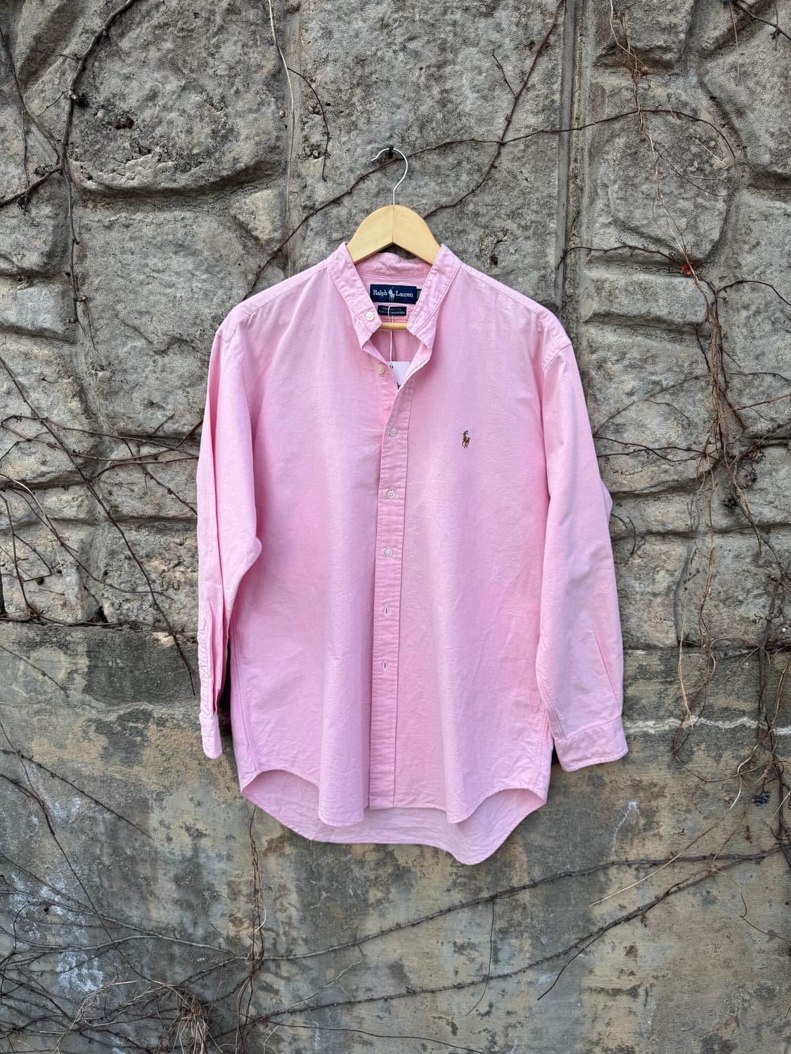 90s 폴로 랄프로렌 빈티지 차이나카라 옥스포드 셔츠 핑크 상품이미지1