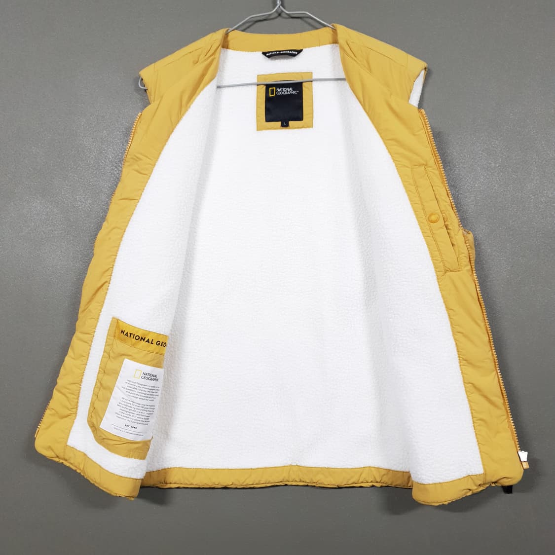 내셔널지오그래픽 신형 21FW 플리스 안감 패딩 조끼 베스트 머스타드 L 상품이미지6