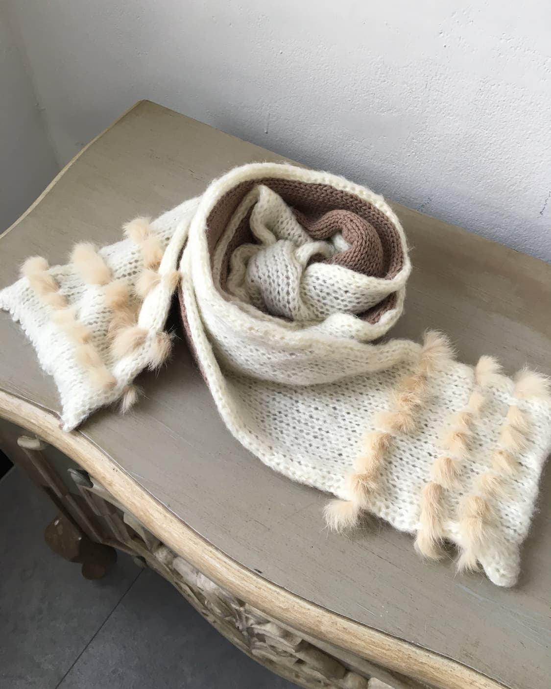  fur trimming knit reversible muffler 상품이미지1