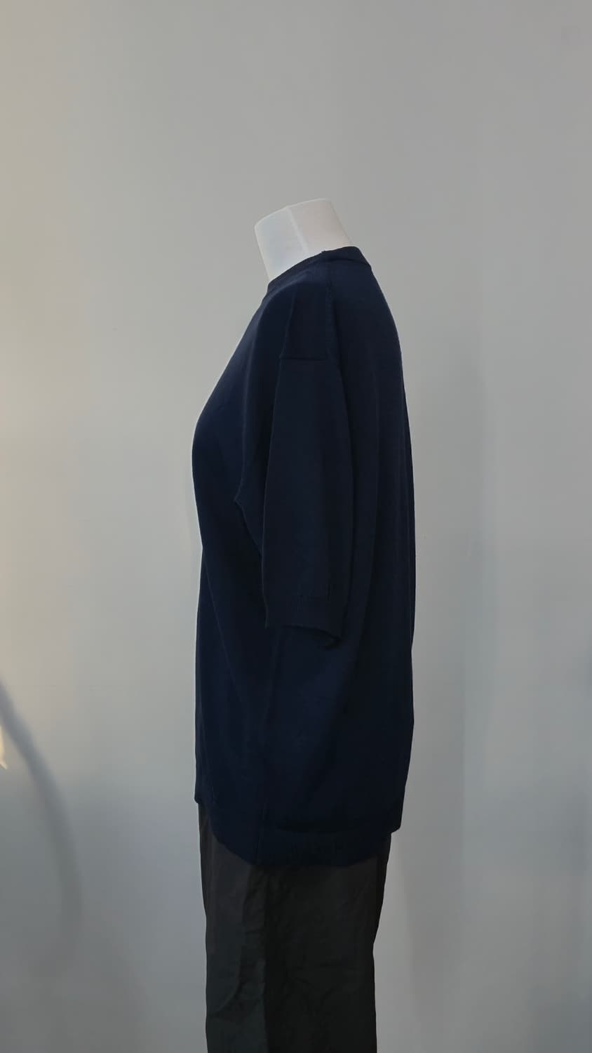 네이비 여름 니트 반팔 티셔츠 L 상품이미지2